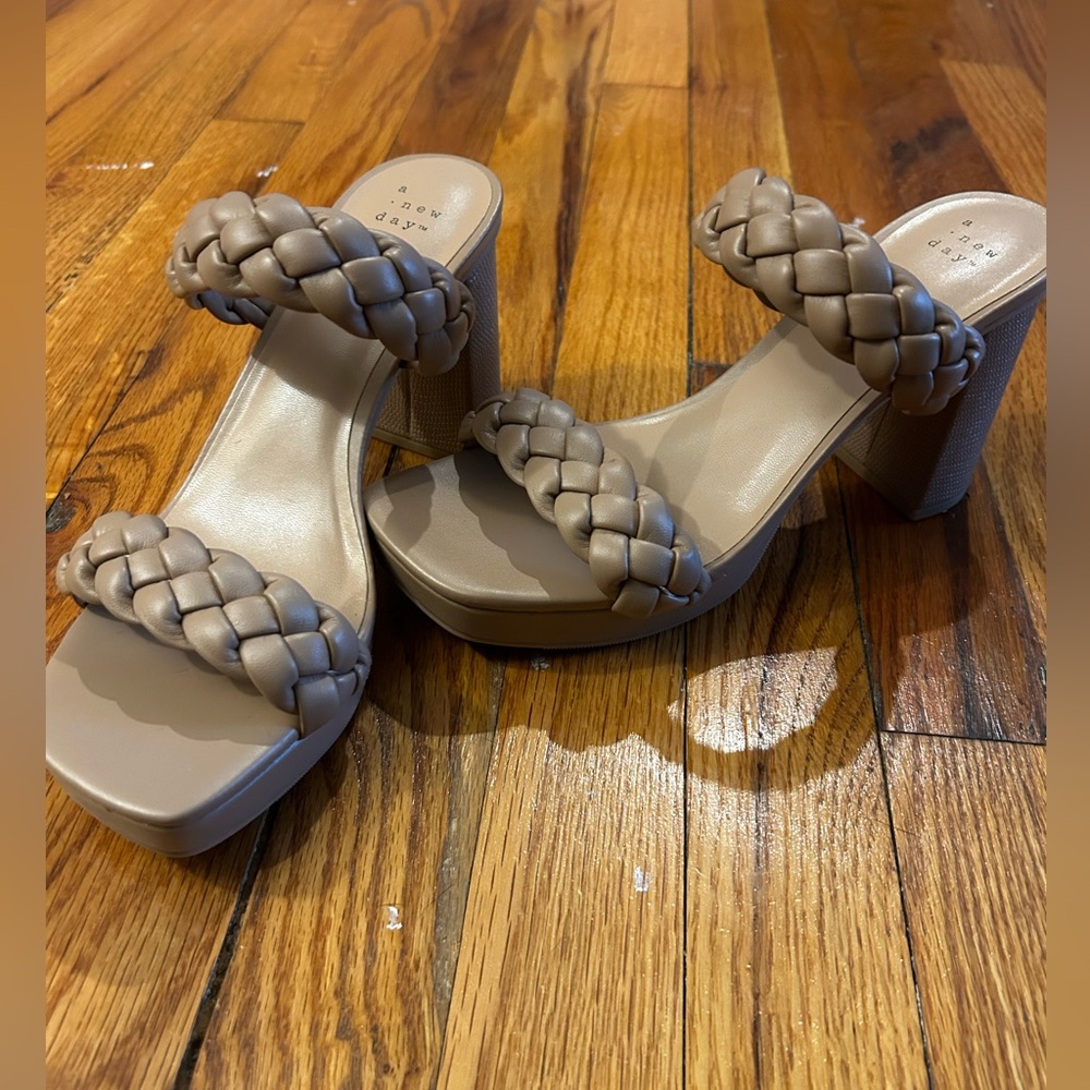 A New Day - Braided Heel Sandals - size 8.5